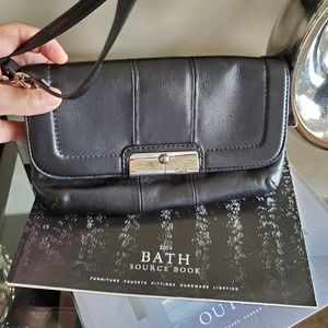 Black/silver Coach wristlet